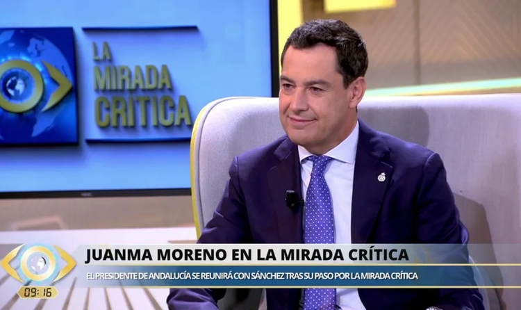 El president d'Andalusia, Juanma Moreno, en un moment de l'entrevista