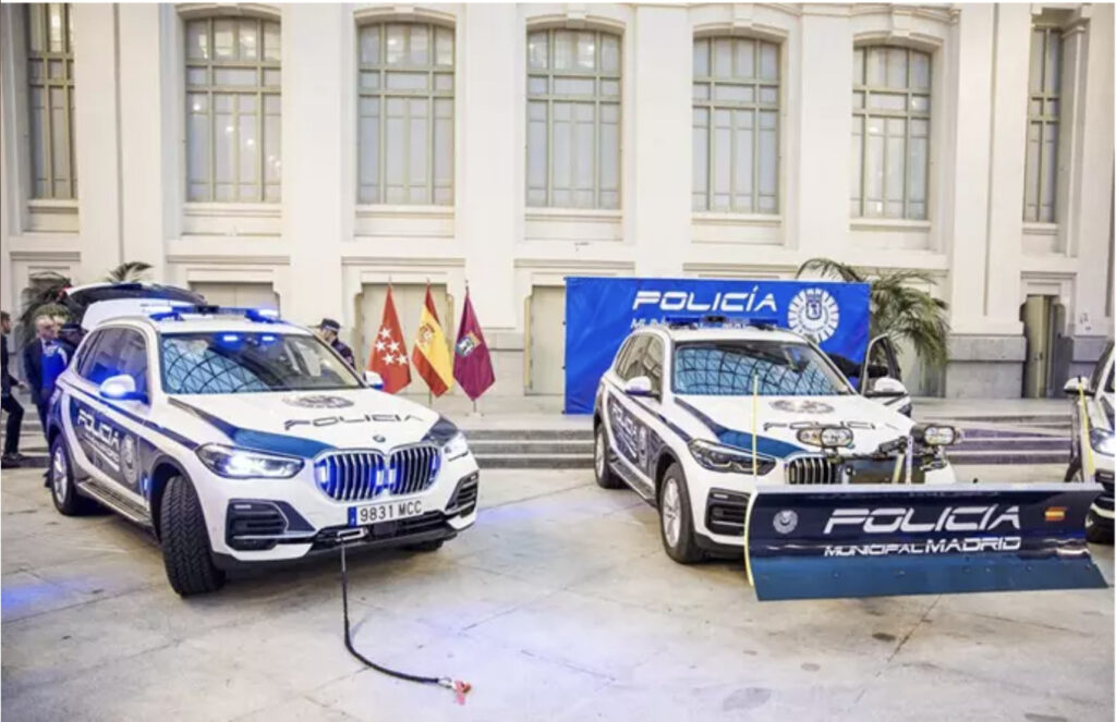 Imatge dels vehicles de la Policia Municipal de Madrid