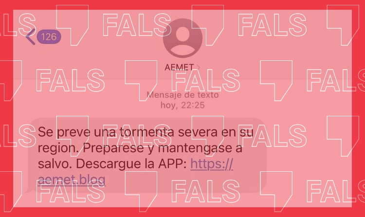 Mensaje fraudulento suplantando a la Aemet