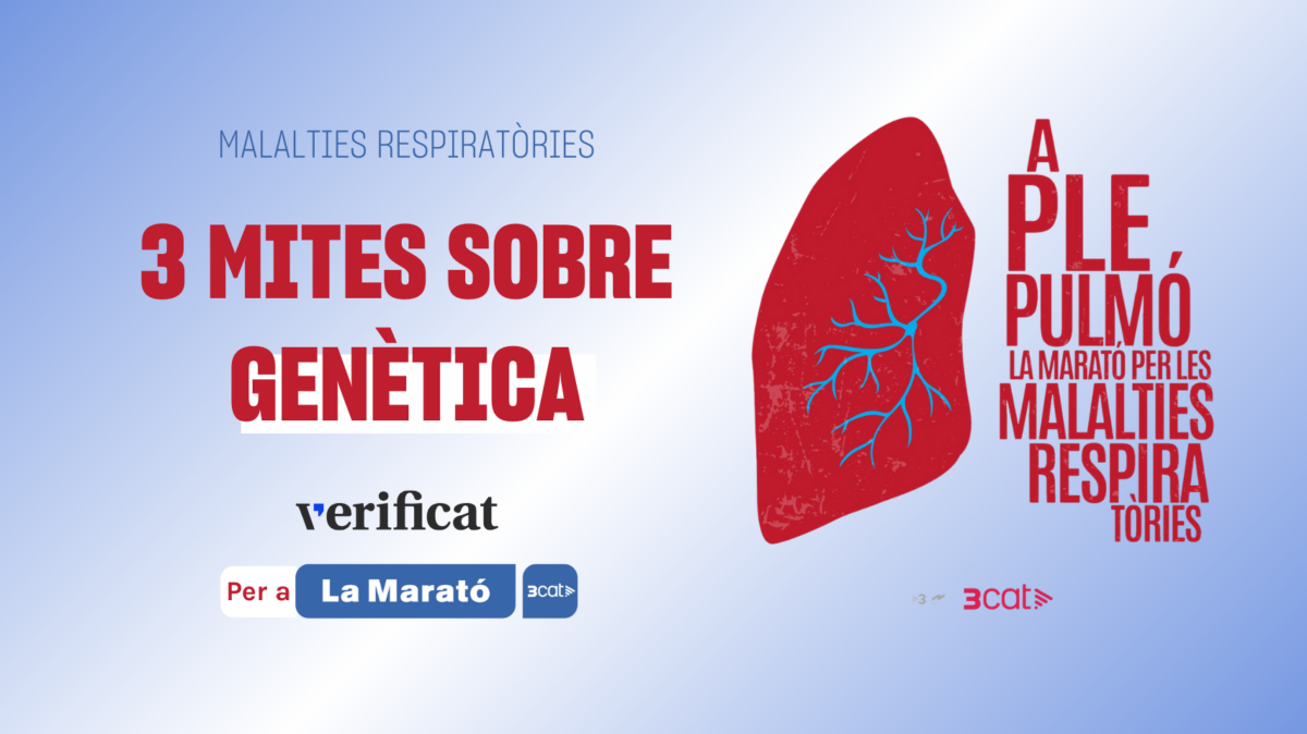 Cartel·la per a l'article de tres mites sobre genètica, en col·laboració amb La Marató de 3Cat 2024