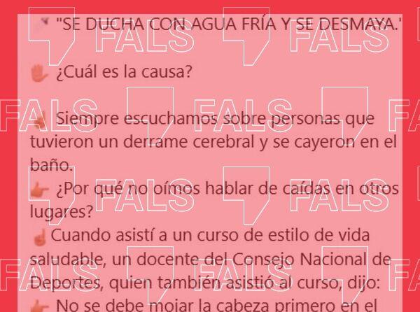 Ducharse con agua fría no es un factor de riesgo para sufrir un ictus.